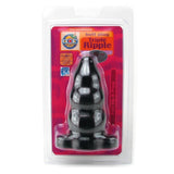 Triple Ripple Large Butt Plug in Black