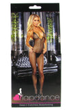 Deep-V Crotchless Black Bodystocking in OS