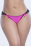 Black and Pink Lace Back Crotchless Panty in 3X/4X