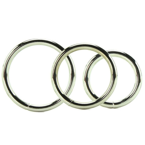 Metal Cock Ring 3 Pack in Black