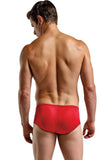 Bright Red Silk Mini Pouch Brief in XL