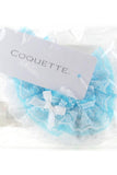 Ruffled White & Blue Lace Leg Garter in OS