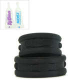 Max-Width Silicone Cock Rings in Black