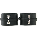 Bondage Basics Leather Wrist Cuffs in Black
