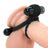 Optimale Vibrating Silicone Double C-Ring in Black