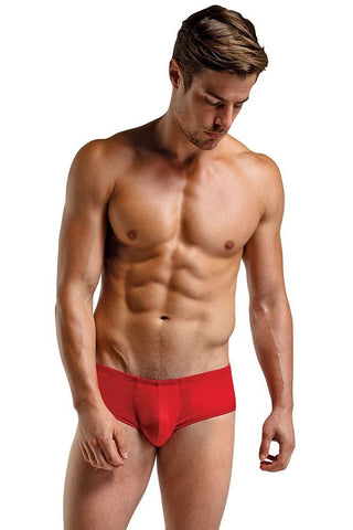 Bright Red Silk Mini Pouch Brief in XL
