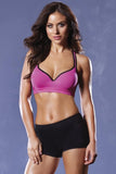 Hot Pink Mesh Back Push Up Sports Bra in L