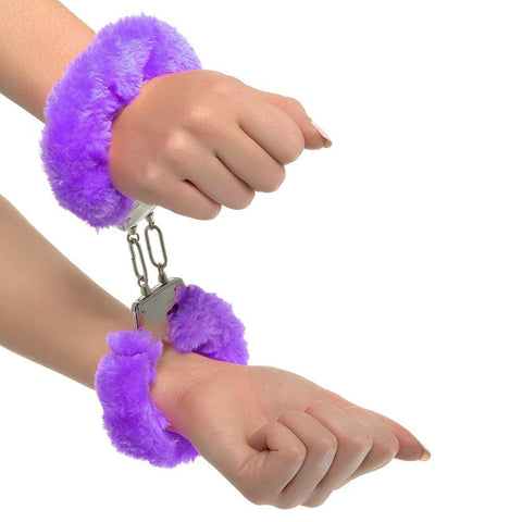 Neon Furry Cuffs in Purple