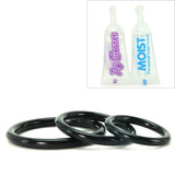 Silicone 3 Ring Stamina Cock Ring Set in Black