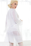 White Sheer Mesh Robe in OS
