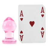 Crystal Premium Glass Small Butt Plug in Pink