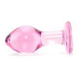 Crystal Premium Glass Large Butt Plug in Pink