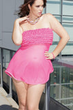 Ruffled and Sheer Babydoll in OSXL