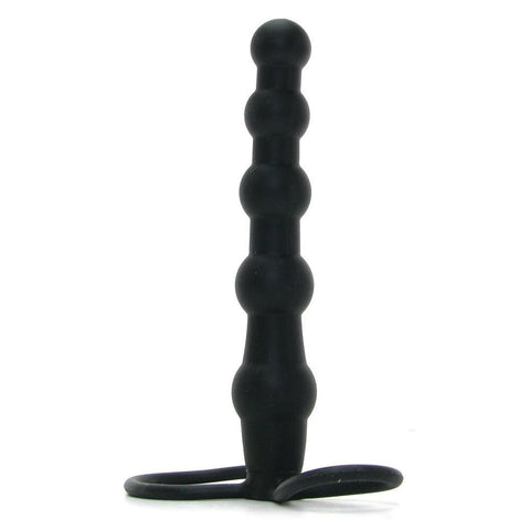 Silicone Love Rider Beaded Dual Penatrator in Black