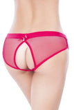 Backless Red Fishnet Hipster Panty in OS