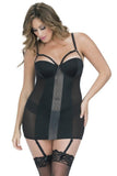 Babydoll with Elastic Detail & Thong in 3X