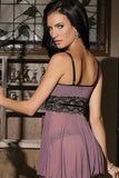 Mesh & Metallic Lace Babydoll and G-String in S