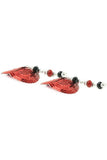 Sequin Heart Nipple Covers with Faceted Beads in Red