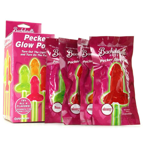 Bachlorette Party Pecker Glow Pops in 4 Pack