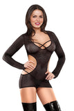 Long Sleeved Cut Out Mini Dress in L/XL