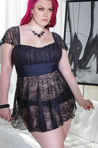 Stretch Lace Babydoll in 3X/4X