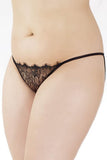 Black Eyelash Lace Open Back Panty in OSXL