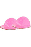Sequin Heart Nipple Covers with Faceted Beads in Red