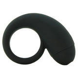 Velvet Plush Rechargeable Vibrating S Ring in Black