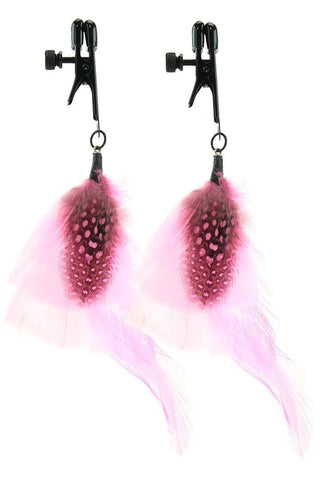 Pink Feathered Alligator Clamps