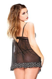 Polka Dot Babydoll & G-String in 3X/4X