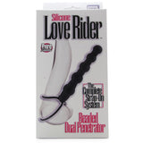Silicone Love Rider Beaded Dual Penatrator in Black