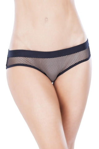 Backless Black Fishnet Hipster Panty in OS