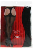 Sheer Black Thong Pantyhose in OS