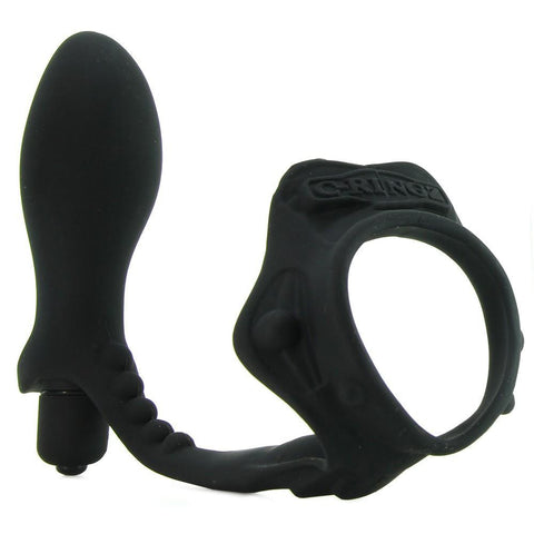 Rock Hard Ass-Gasm Silicone Cock Ring in Black