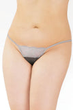 Silver Scalloped Lace Adjustable G-String in OSXL