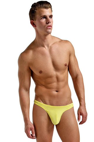 Yellow Silk Pouch Thong in S