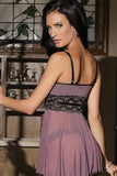 Mesh & Metallic Lace Babydoll and G-String in M
