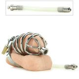 Repressor Locking Chastity Cage & Flexible Urethral Plug
