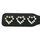 Sex & Mischief Studded Heart Paddle in Black/Silver