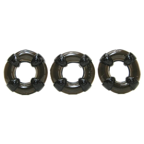 U.Ring Cock Ring 3 Pack in Black