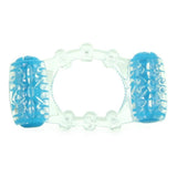 Color Pop Quickie Two-O Double Pleasure Cock Ring in Blue