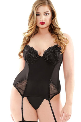 Metallic Embroidered Bustier & G-String in 3X/4X