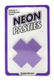 Neon Vinyl 'X' Pasties in Purple