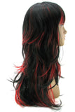 Courtney Wig in Black with Burnt Red