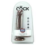 King Cock 8" Cock with Balls in Brown