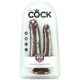 King Cock Double Penetrator Dildo in Brown