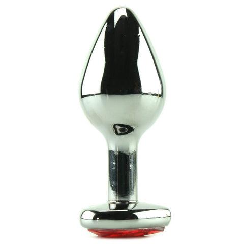 Crimson Tied Scarlet Heart Gem Steel Plug