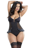 V-Plunge Skirted Teddy in 4X