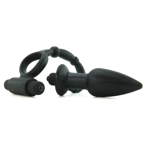 Viaticus Vibrating Cock Ring with Anal Vibe Plug