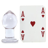 Crystal Premium Glass Medium Butt Plug in Purple